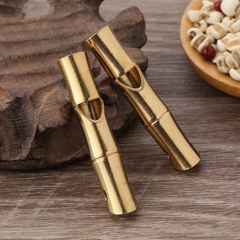 Brass Bamboo Whistle Key Chain Whistle Pendant Coach Carry Small Pendant Competition Tall Whistle
