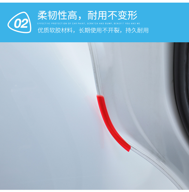 Automotive Universal Silicone Anti-collision Strip Door Corner Guard Edge Hanging Sticker Right Angle Sticker Car Exterior Anti-scratch Anti-collision Artifact