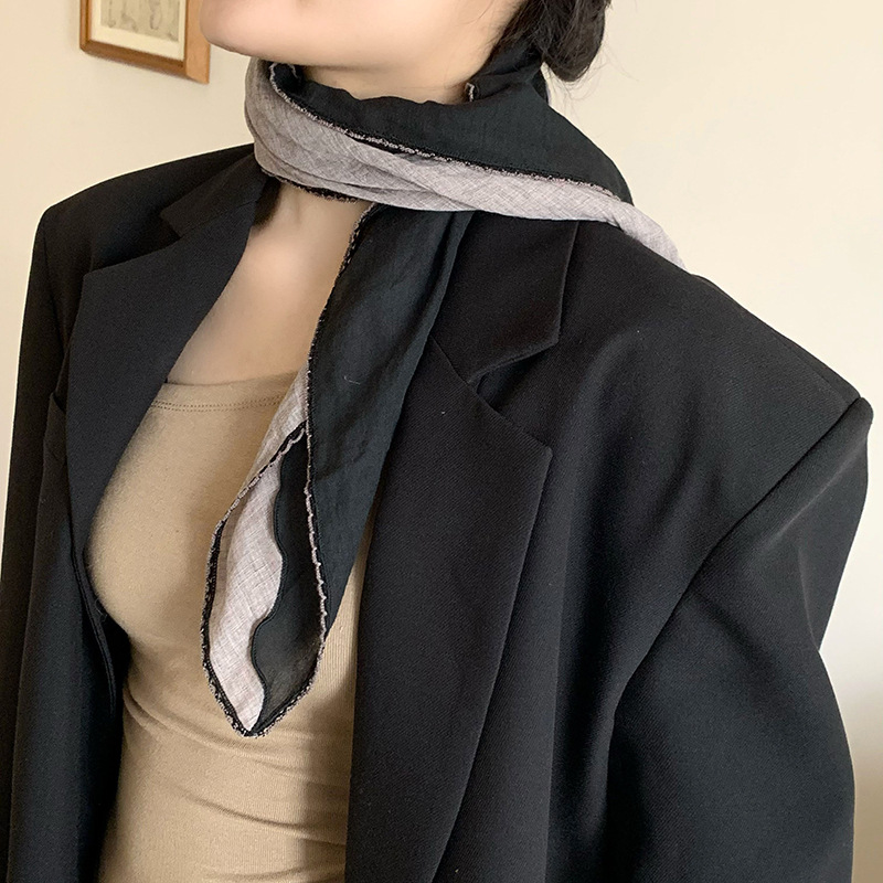 Pañuelo en la cabeza Summer Girl Pastoral Nuevo estilo multifuncional transpirable todo-fósforo Cinturón para el cabello atado francés Pañuelo en la cabeza Toalla de seda al por mayor