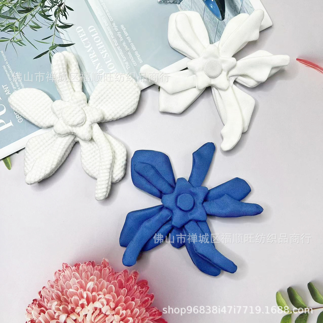 新款欧美手工立体花朵胸花装饰花朵礼服鞋花配件手工布艺立体花辅