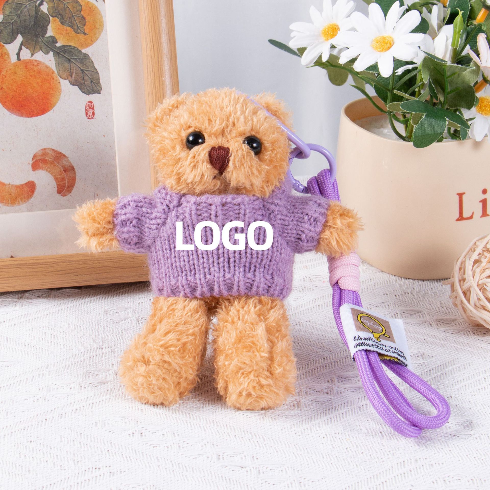 Teddy Bear Keychain Colgante Bolsa accesorios de ropa impresa LOGO vestido Teddy Teddy Doll juguetes de peluche