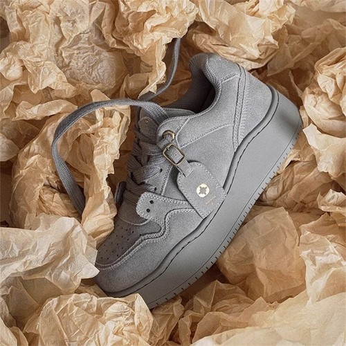 Ins Style Thick Sole Couple's Sneakers, Fashionable Winter Matchable Sporty Casual Baggy Shoes