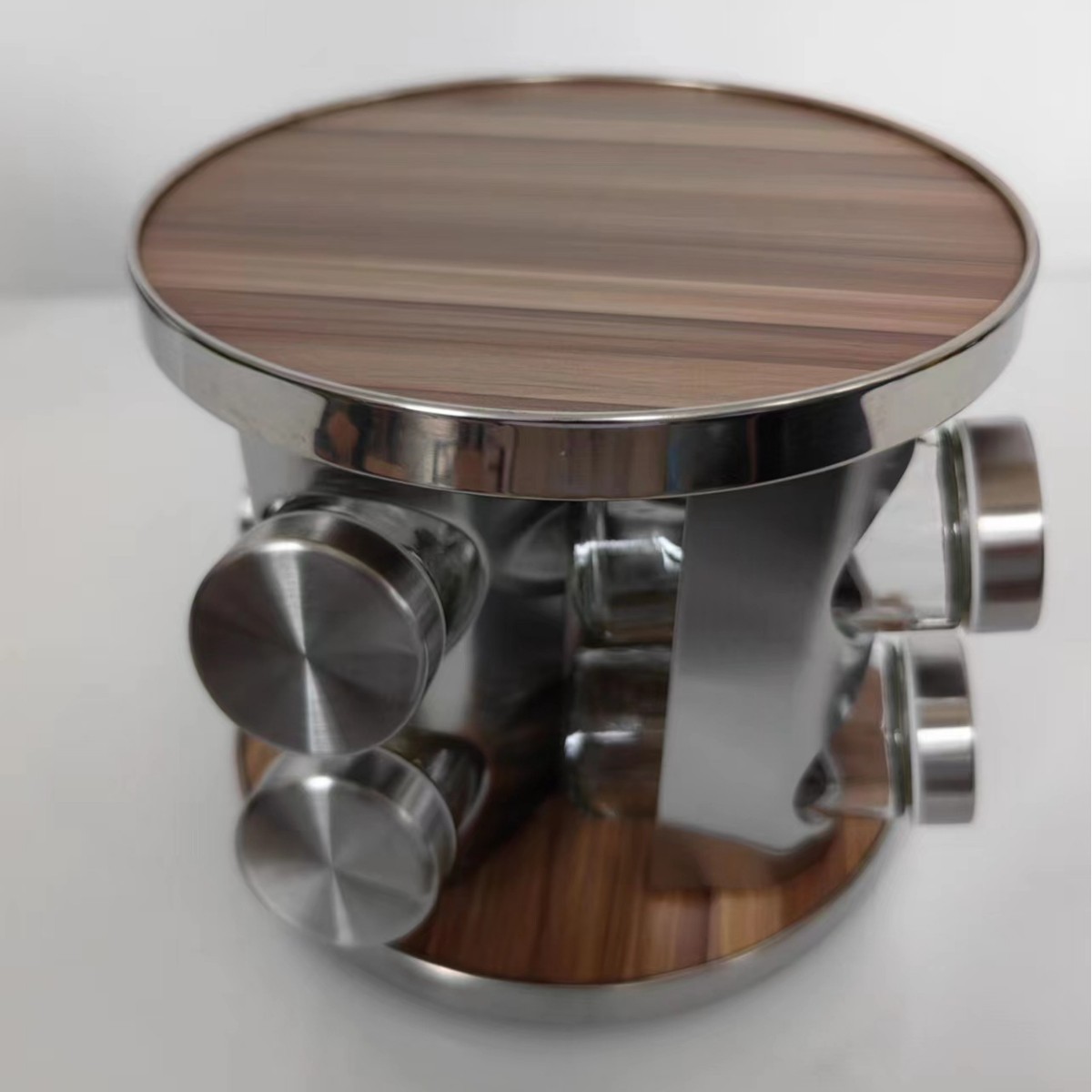 Juego de 12 Frascos de Vidrio para Condimentos con Soporte Giratorio, Cabeza Cuadrada Negra, Cabeza Redonda, Acero Inoxidable