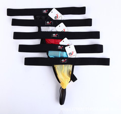 男士內褲外貿出口透明內褲男士網紗無帶丁字褲內褲男士內褲T