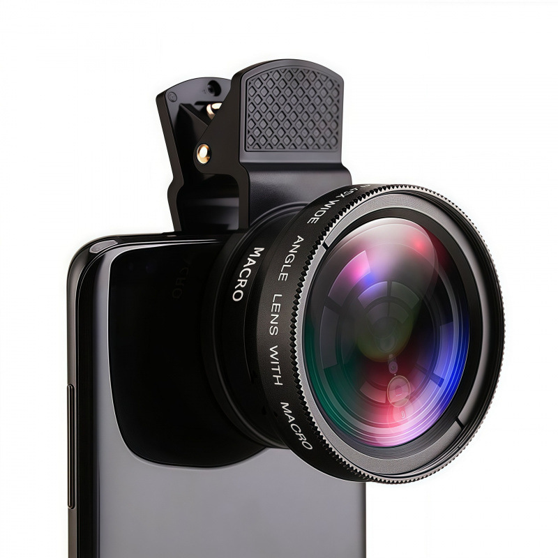 Mobile Phone Camera Lens 0.45 Wide Angle + 12.5 Macro Two-In-One Douyin Selfie High-Definition Wide Angle External