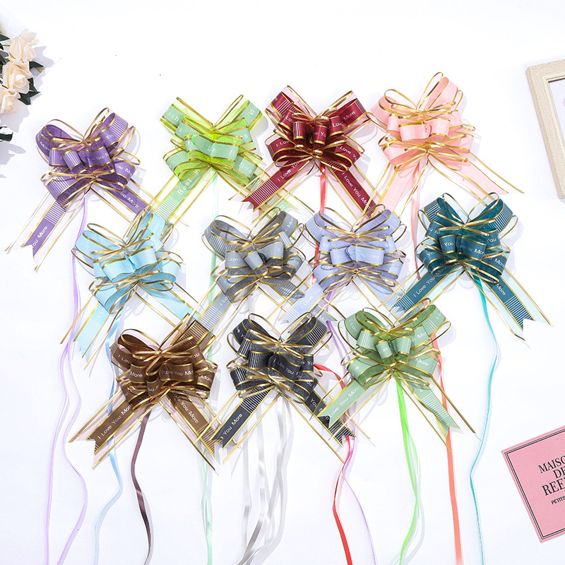 Comercio exterior transfronterizo 50 gran confesión hilo de nieve arco mano tirar flor Día de San Valentín regalo de Navidad boda coche tirar flor cinta