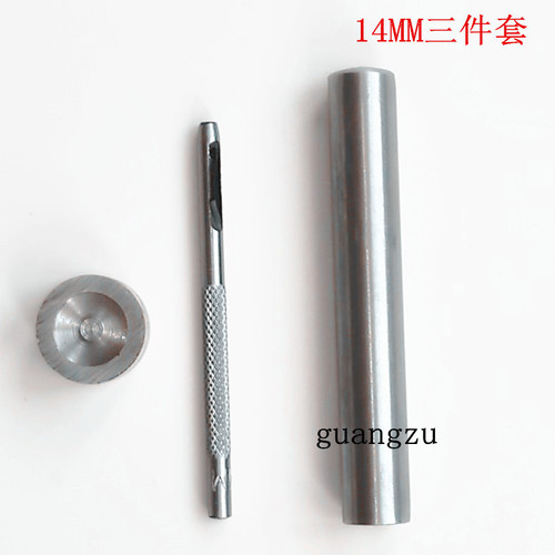 Magnetic snap installation toolbox bag with leather hand-pounding double-sided rivets, 14MM/18MM, 4-piece set