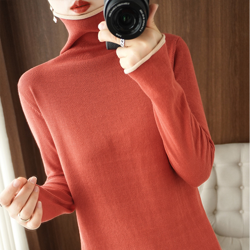 Colored knitted base body-friendly demi-season fashionable sweater