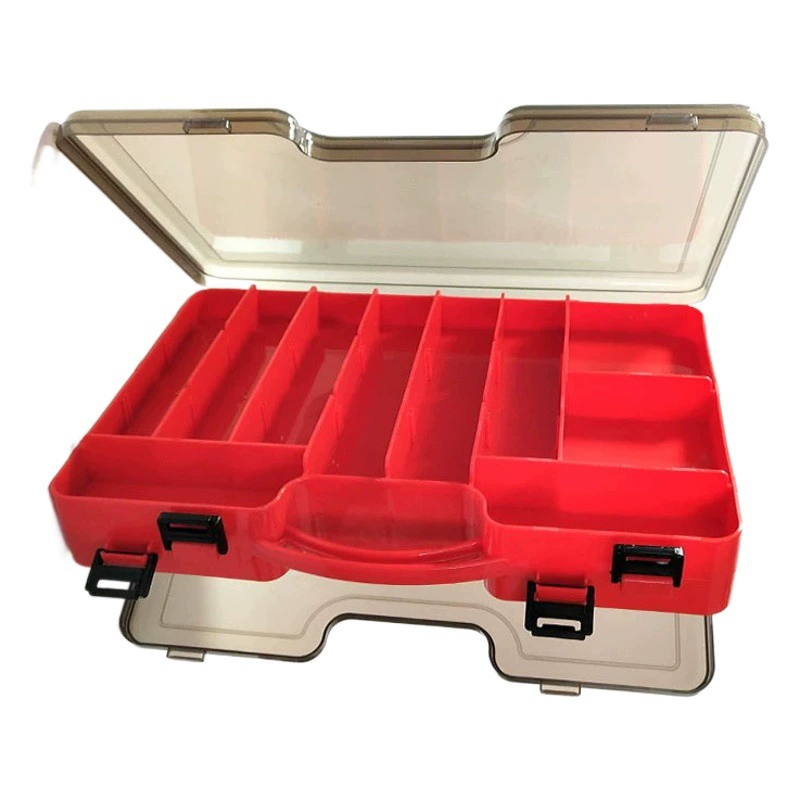 Двухслойный портативный ящик для приманок, ящик для наживки, ящик для искусственных приманок, небольшой ящик для аксессуаров, ящик для блёсток, многосекционный многослойный дизайн