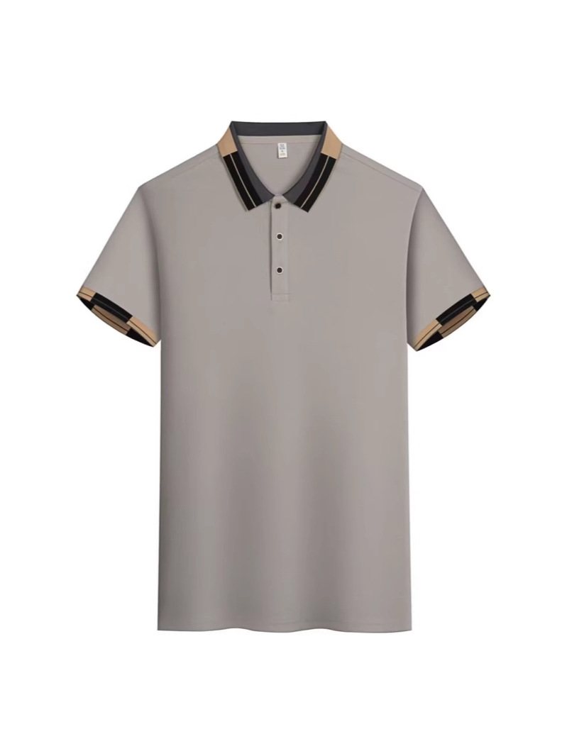 Camisas de verano de manga corta polo con cuello de color pesado con cuentas solona con collar de tela impresa personalizada logotipo