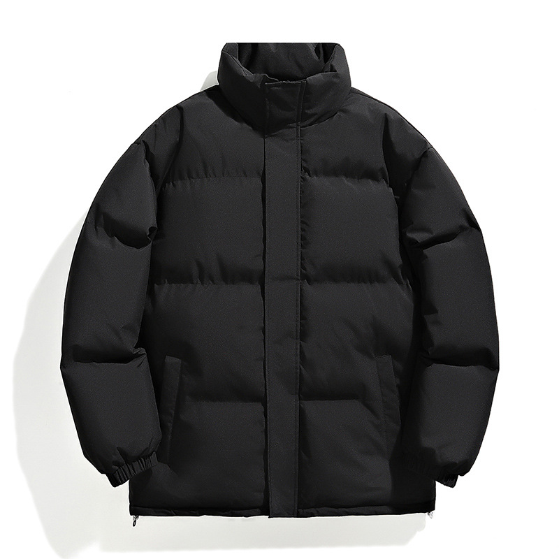 Invierno transfronterizo de algodón de collar hombre grueso calentamiento pan ropa suelta pareja chaqueta de algodón sólido fábrica al por mayor