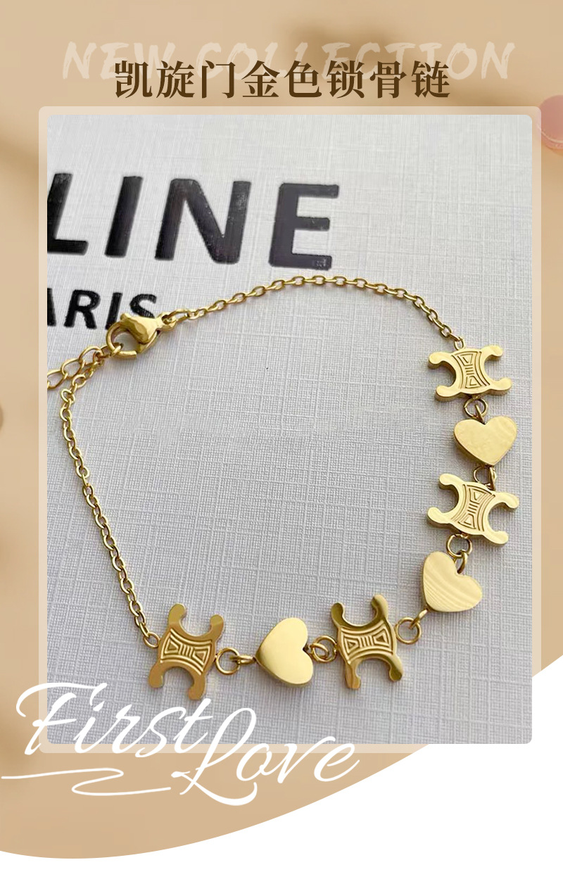 Fashion Star Heart Shape Titanium Steel Plating Necklace 1 Piece