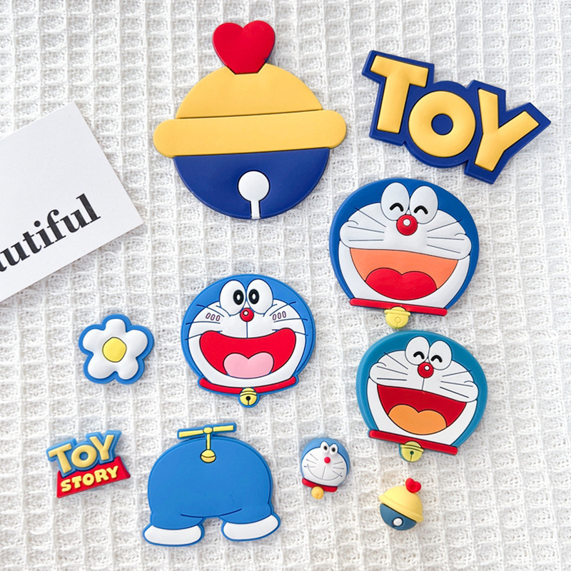 Cute Cartoon Laughing Jingle Soft Adhesive Patch PVC Rubber DIY Doraemon Phone Case Driver's License Leather Cover Patch