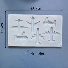 6-in-1 Aircraft Chocolate Cookie Mold Cake Pan Ice Cream Candy Silicone Mold