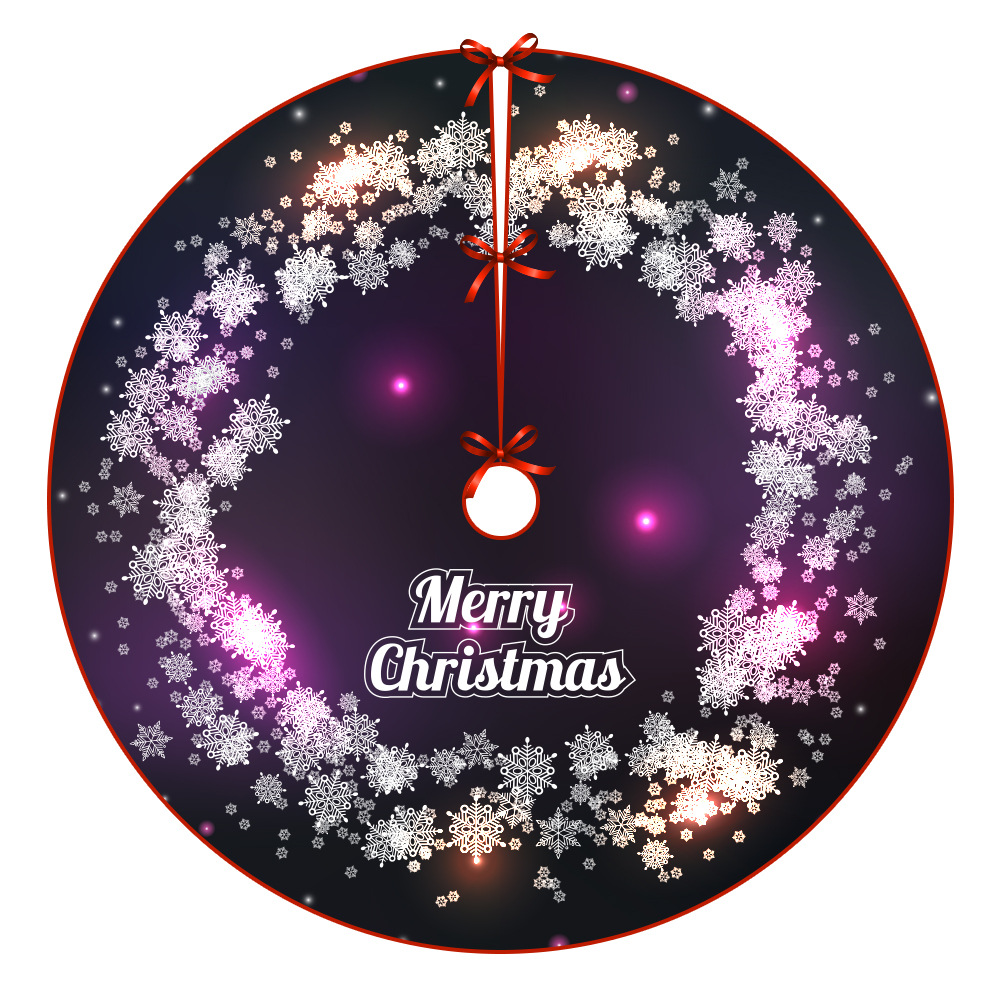 跨境新品一件定制亚马逊外贸北欧节日装饰加厚绒布数码印花树裙