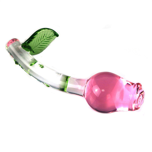 Manufacturer's new women's glass rose small size anal plug for back yard masturbation and adult products drop shipping