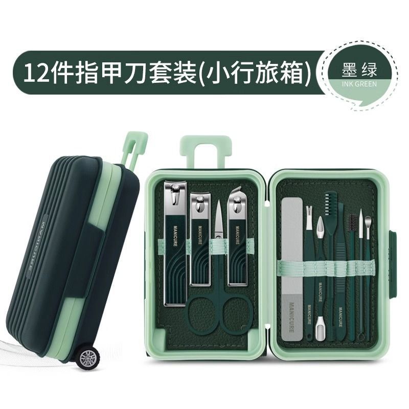 Kit completo de cortador de uñas Kit de pinzas de uñas Kit de herramientas de caja de almacenamiento de manicura de dedo Maleta de viaje Herramientas de pedicura
