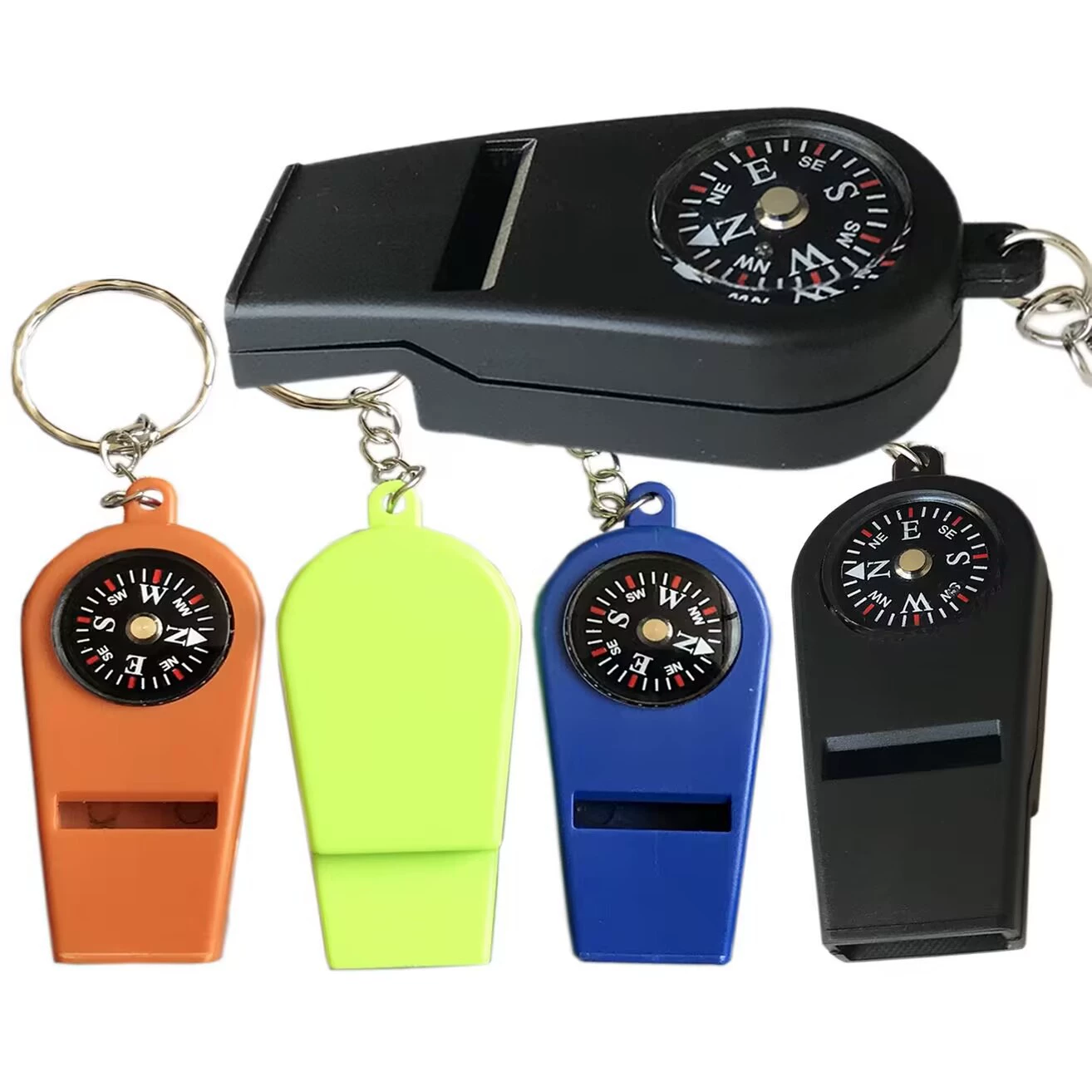 Цветной аварийный свисток «два в одном», многофункциональный компас, аксессуары для сумки для выживания, цветной пластиковый компас свистка