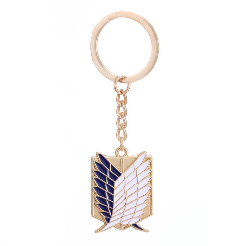 AliExpress Amazon Hot Sale Cartoon Keychain Attack on Titan Survey Corps Logo Keychain Wholesale