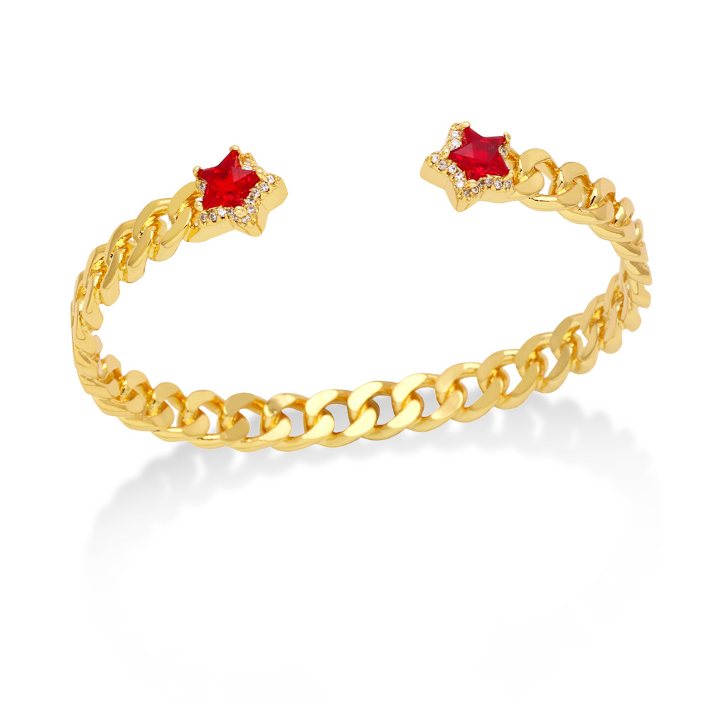 Fashion Star Copper Bangle Inlay Zircon Copper Bracelets