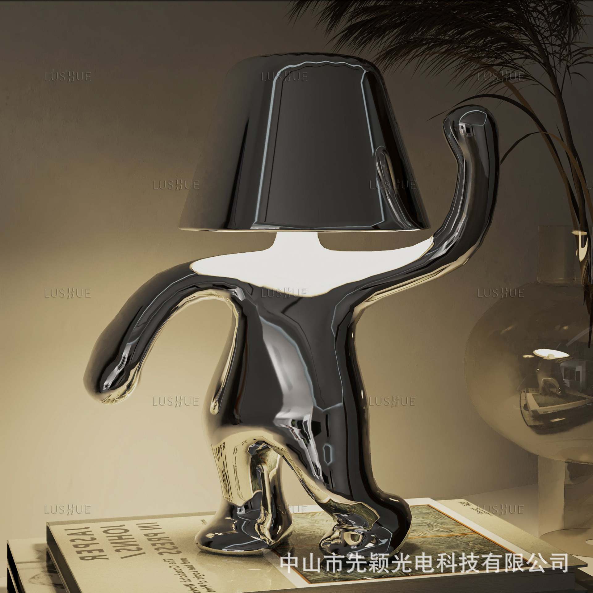 Fábrica transfronteriza Hermanos de oro lámpara de mesa decoración noche luz lámpara pensador