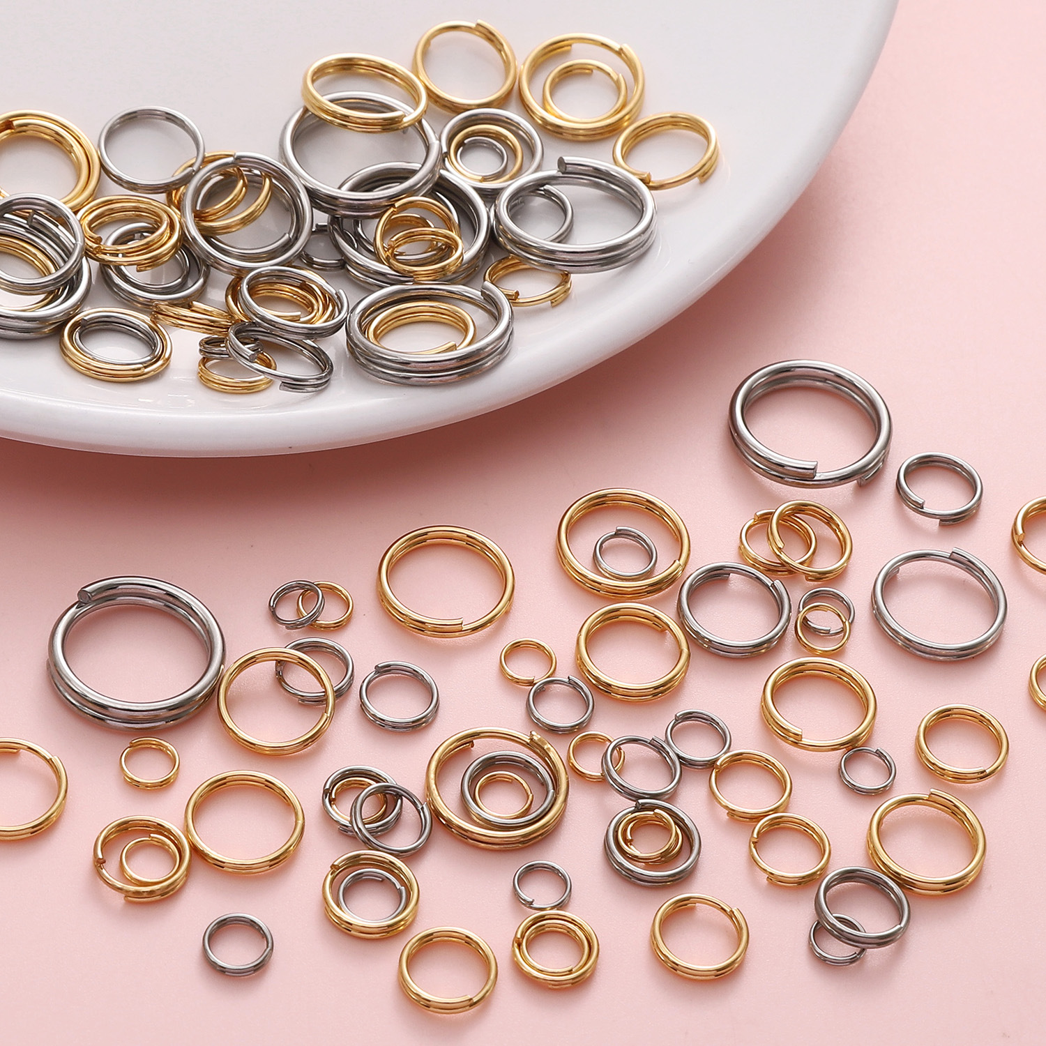 不锈钢双圈小圈环小麻圈闭口圈diy手工饰品配件手链挂圈挂环材料