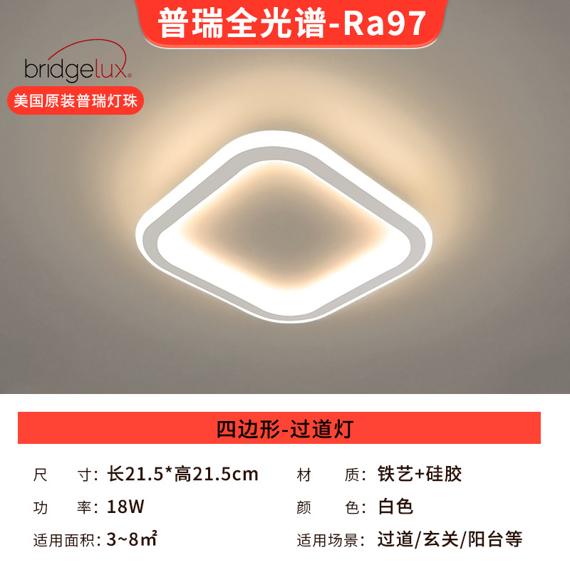 Lámpara de techo de pasillo moderna simple de espectro completo inteligente de protección de ojos en el corredor de la casa lámparas de balcón lámparas de decoración doméstica Zhongshan