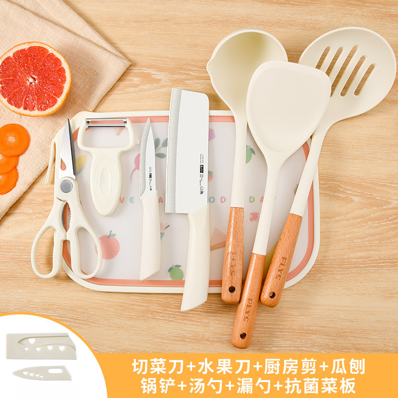 식칼, 도마, 주방용품 8종 세트 [완전 세트]-60°위-121mm-15.3