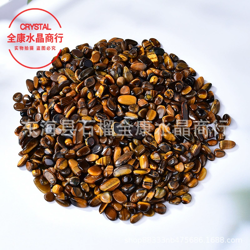  Tiger eye stone gravel, rounded corners, tiger stone polished particles, fish tank bedding, home furnishings for Buddhist monks