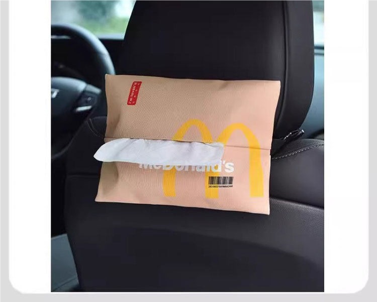 "M Ji Mai Mai" Car Tissue Box, Car Tissue Holder, Car Tissue Cover, Creative Tissue Hanging Bag