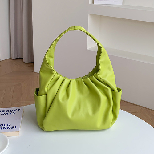 New fashion niche horn-shaped bag cloud-shaped bag soft leather texture pleated bag handbag underarm bag fashionable single shoulder women's bag 