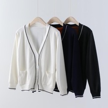 秋冬小香风护士针织开衫V领气质加厚毛衣外套保暖加绒长袖女上衣