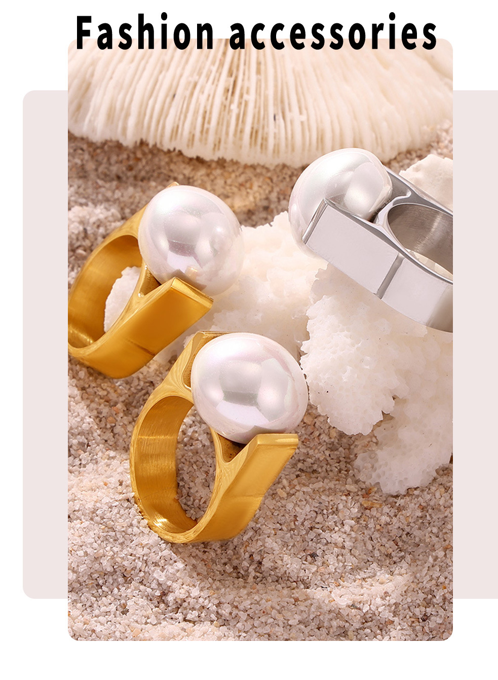 French Luxury Imitation Pearl Ring For Women In Titanium Steel_voghion.com