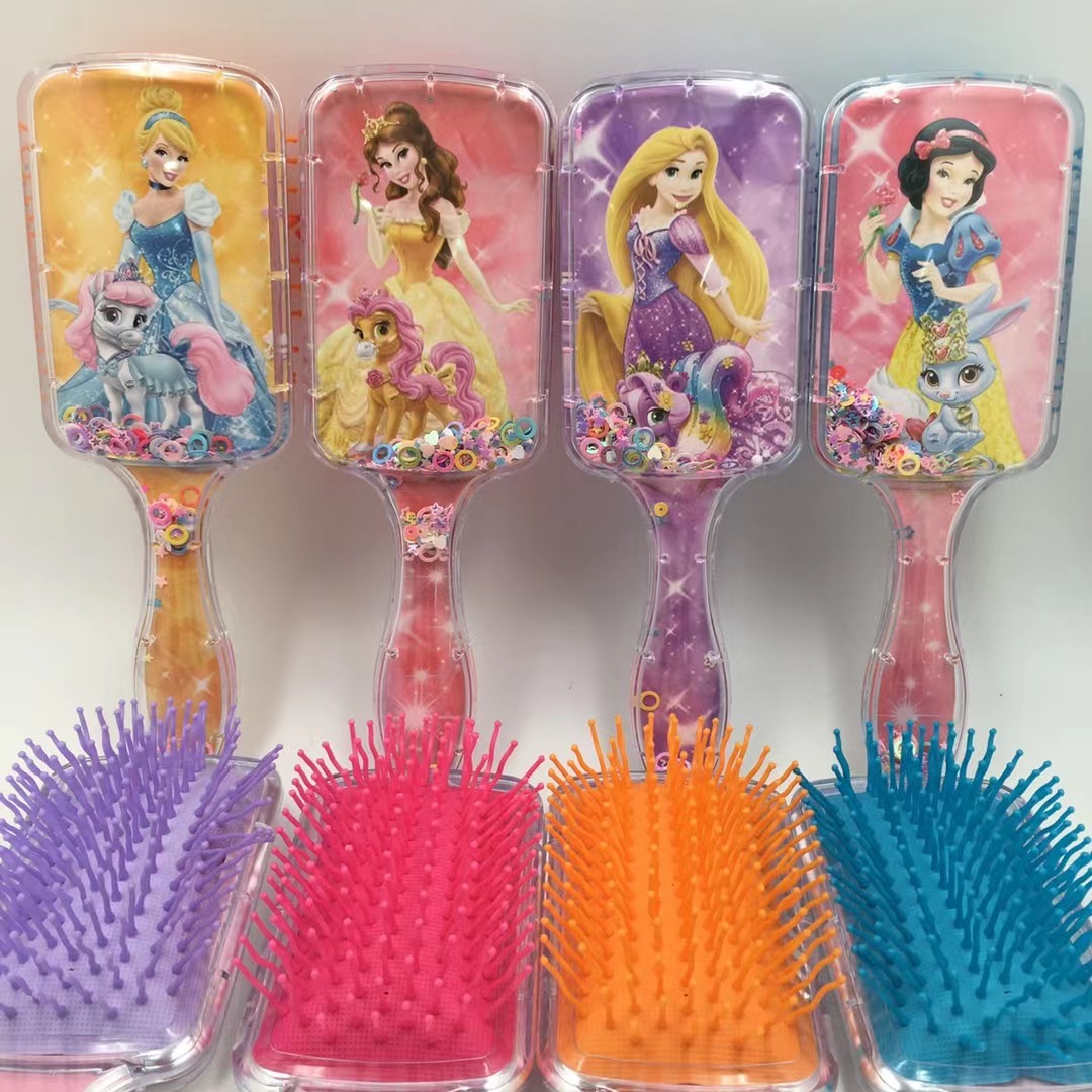 Comercio exterior transfronterizo Stitch peine de peluquería de arenas movedizas con lentejuelas de mango rectangular