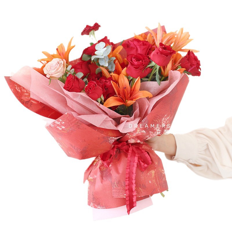 Sueño de nuevo jardín vintage papel de embalaje de flores pintura al óleo papel Kraft material de la tienda de flores al por mayor ramo bolsa de regalo Flor de Papel