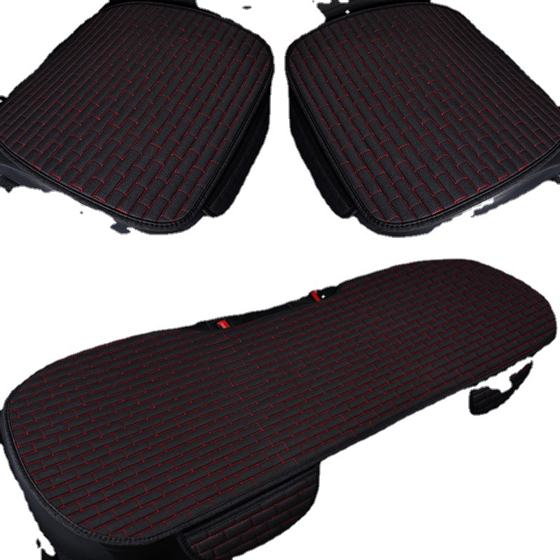 Cojín del asiento de coche conjunto de tres piezas de un solo coche base de respaldo coche conjunto completo cojín del asiento de lino cuatro estaciones cojín al por mayor image 6
