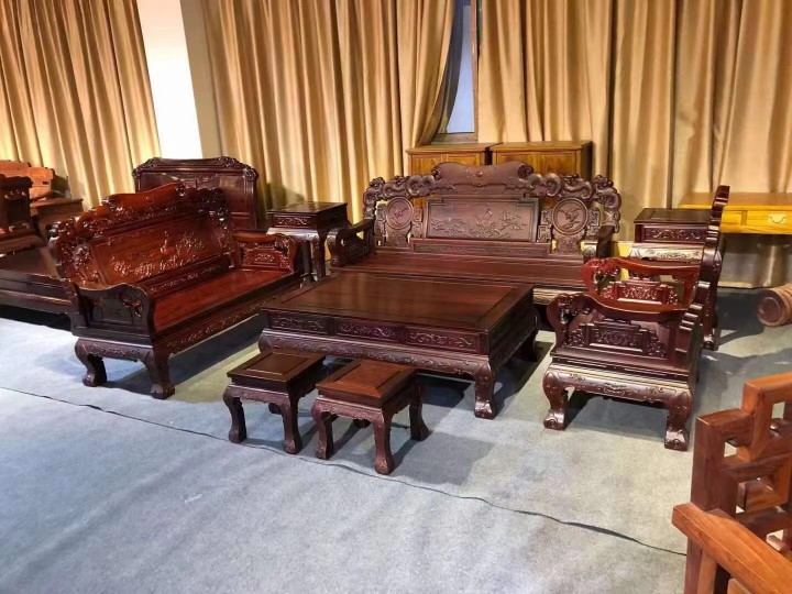 老挝红酸枝巴里黄檀小户型客厅沙发宝座仿古典新中式红木家具