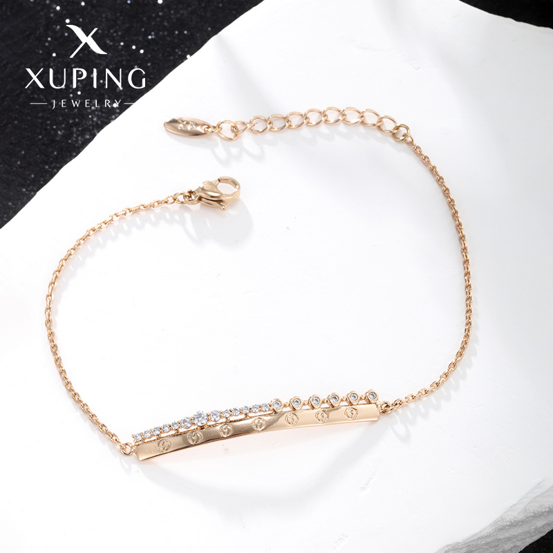 Joyas Xuping joyas de moda transfronterizas europeas y estadounidenses pulseras coreanas simplificadas joyas de zircon de aleación de cobre al por mayor para mujeres