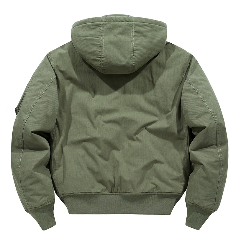 Nuevo invierno algodón desmontable sombrero chaqueta de los hombres ropa de trabajo casual Chaqueta de algodón acolchado ropa de vuelo suelta Chaqueta de algodón acolchado hombres