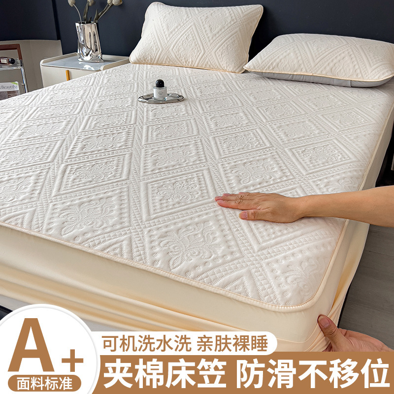 Cama de algodón, una sola cubierta de cama gruesa, cubierta de cubierta de cama, cubierta de colchón, cubierta de protección de colchón, 2025 nueva temporada general al por mayor