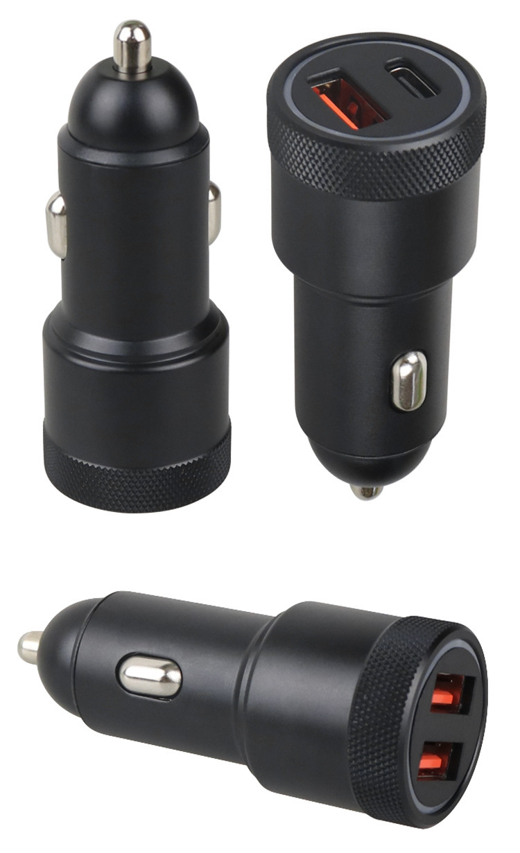 Car charger super fast charging flash charging cross-border aluminum alloy QCPD cigarette lighter suitable for car charging