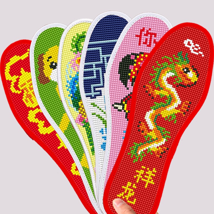 手工绣新款十字绣鞋垫自己绣七层棉布2025年半成品刺绣带线男