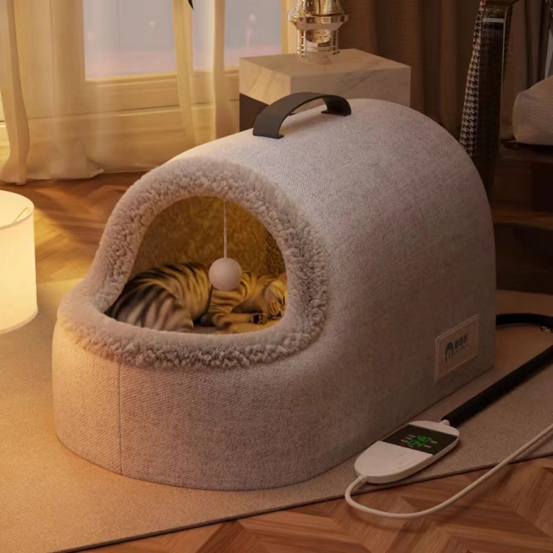猫の巣、冬は暖かく密閉された安全なペットの猫の巣、猫ハウス、ハウス用品、オールシーズン電気加熱|undefined