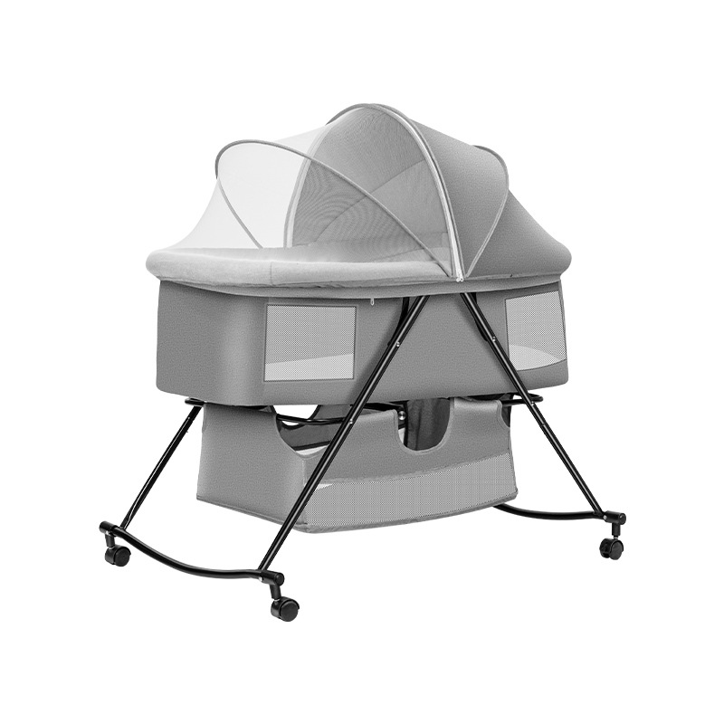 Cuna de bebé plegable móvil portátil recién nacido cama pequeña cama cuna bebé Shaker multi-funcional costura Cama grande