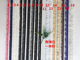 Black Snow Yarn Pleated Elastic Elastic Fungus Lace Hem Skirt Extended Clothing Accessories Width 2