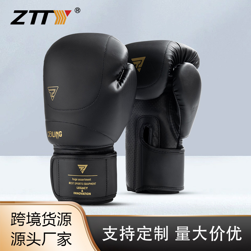 Ztty New Cross-Border Boxing Gloves Adult Muay Thai Fighting Professional Sandbag Training Pu Gloves Wholesale