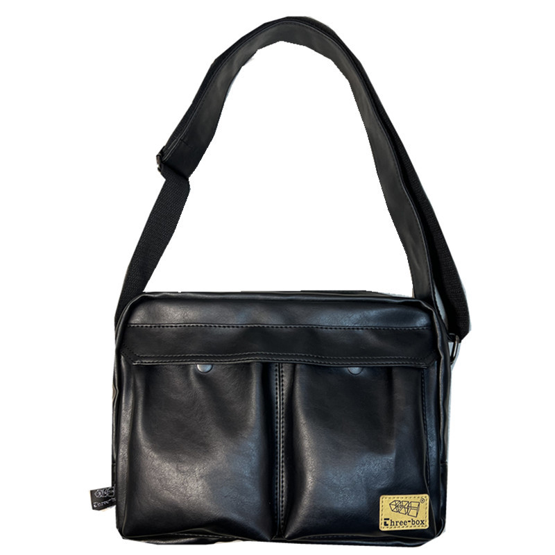 Men's Messenger Bag Casual Messenger Bag Trendy Men's Single Shoulder Flat Motorcycle Bag Outdoor Cycling Bag_voghion.com