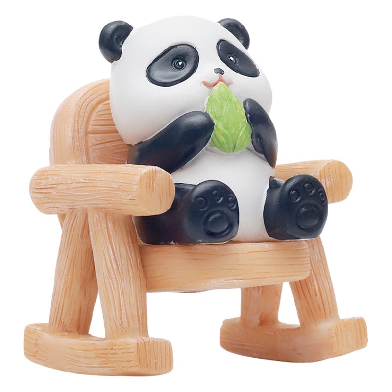 Lindo Panda reclinable resina pequeña Decoración Oficina de moda de escritorio decoración creativa regalo de descompresión