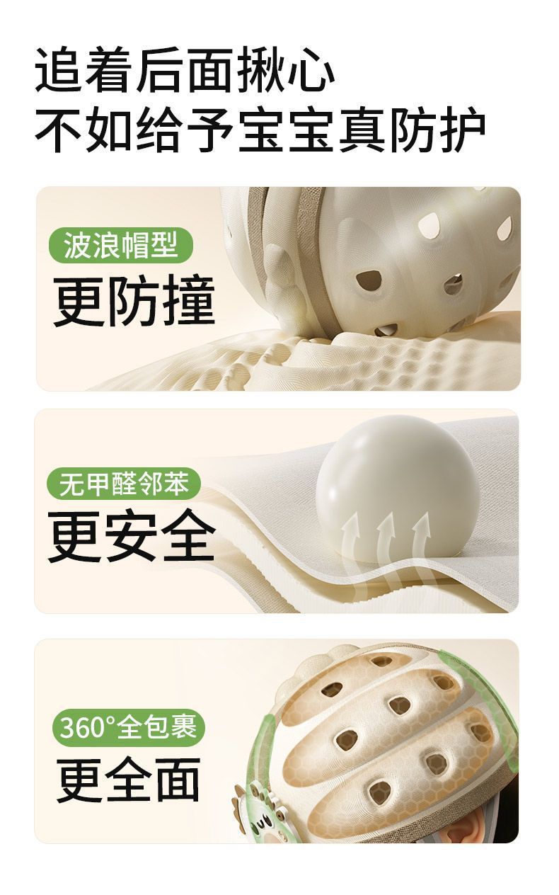 Baby head protection anti-fall hat, children's anti-collision headgear, infant learning-to-walk and crawling head protection, breathable safety hat