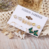 Metal retro earrings, set